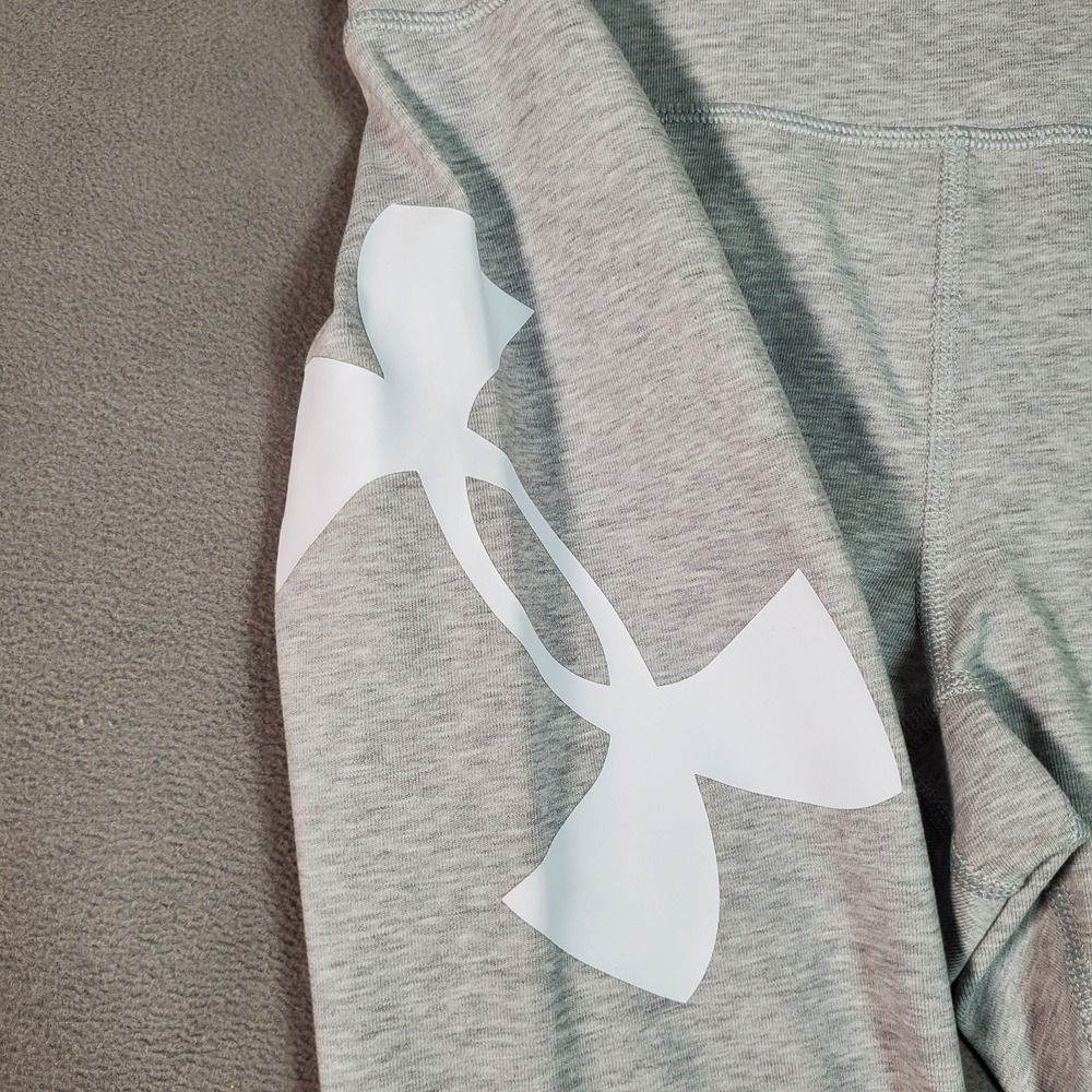 Under Armour Leggings Womens S Gray Logo Full Length High Waist Active Run NEW - Picture 5 of 14